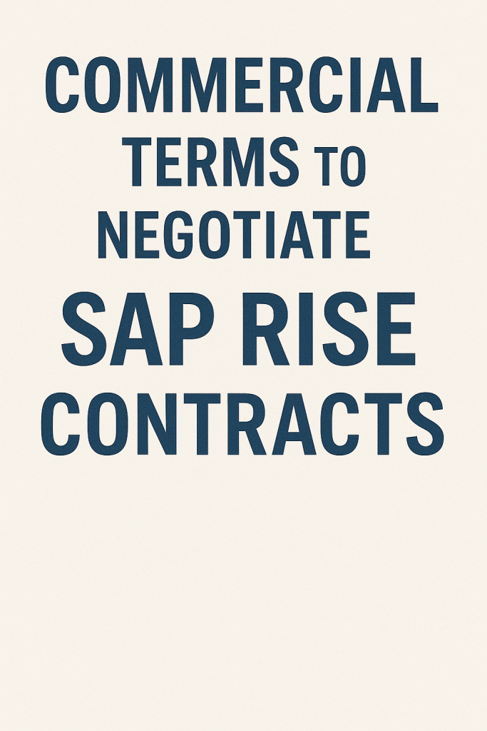 Commercial Terms to Negotiate in SAP RISE Contracts