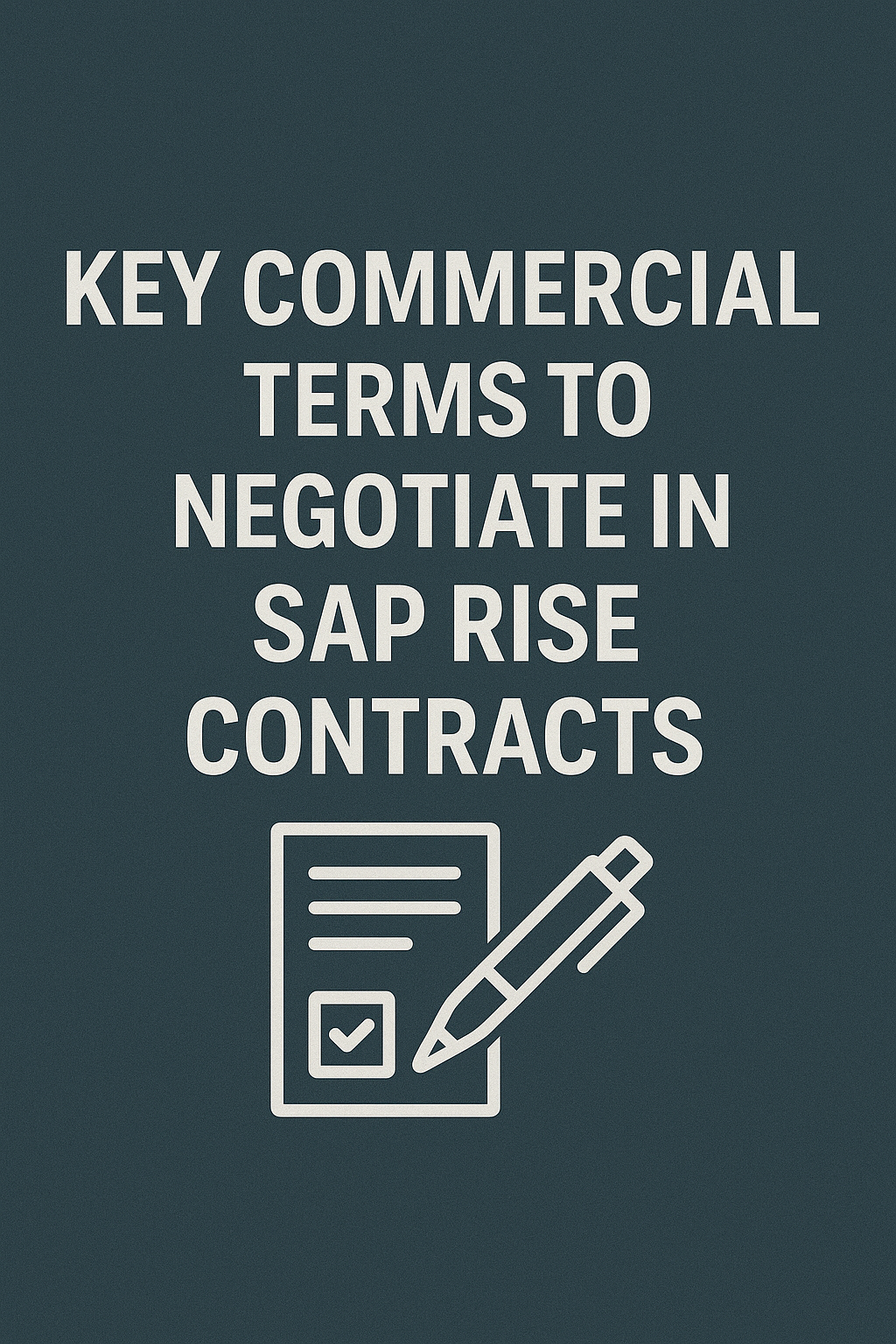 Key Commercial Terms to Negotiate in SAP RISE Contracts