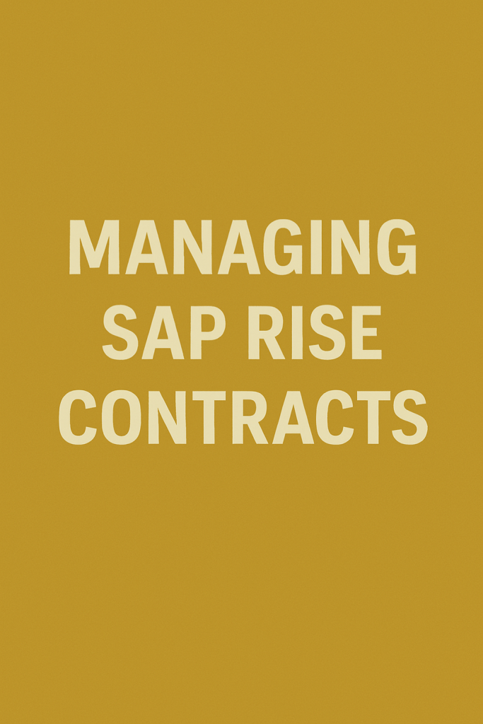 Managing SAP RISE Contracts