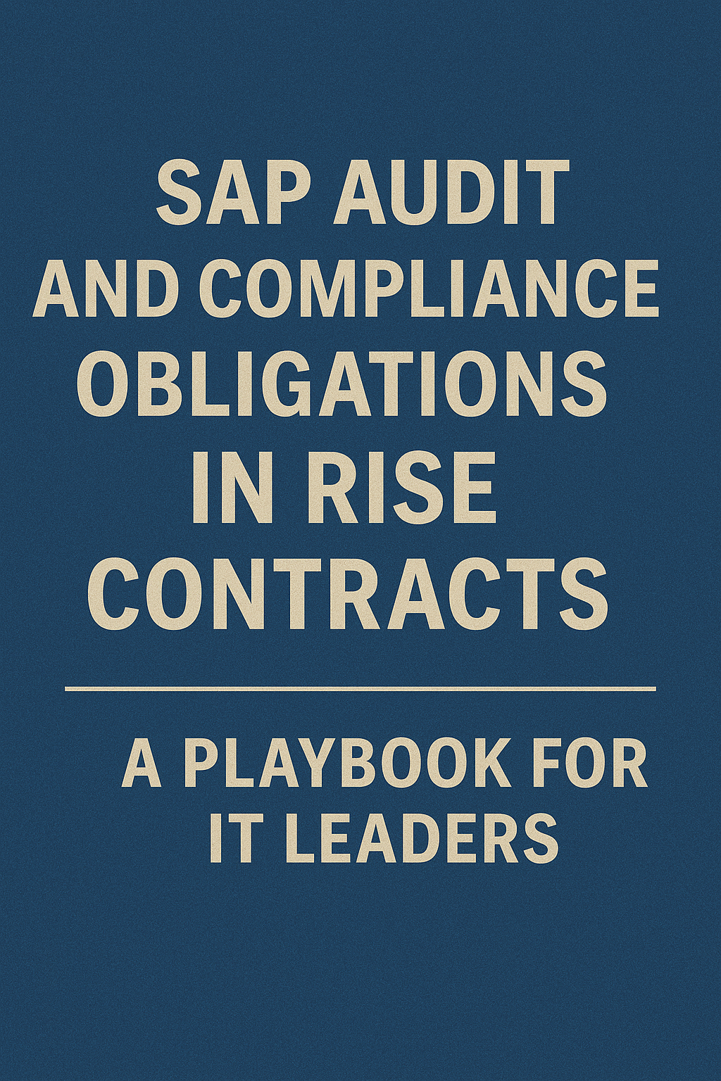 SAP Audit and Compliance Obligations in RISE Contracts