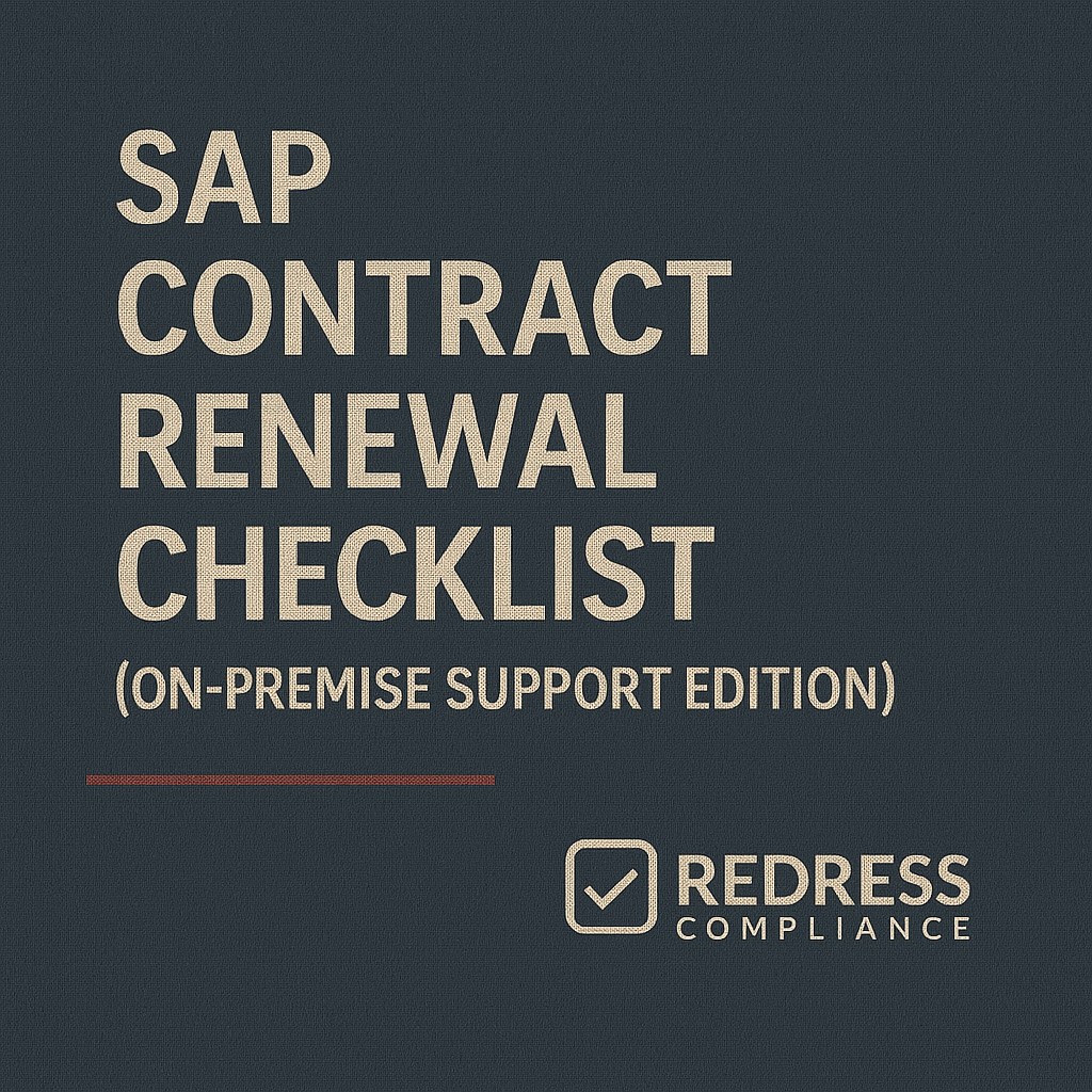 SAP Contract Renewal Checklist On-Premise Support Edition